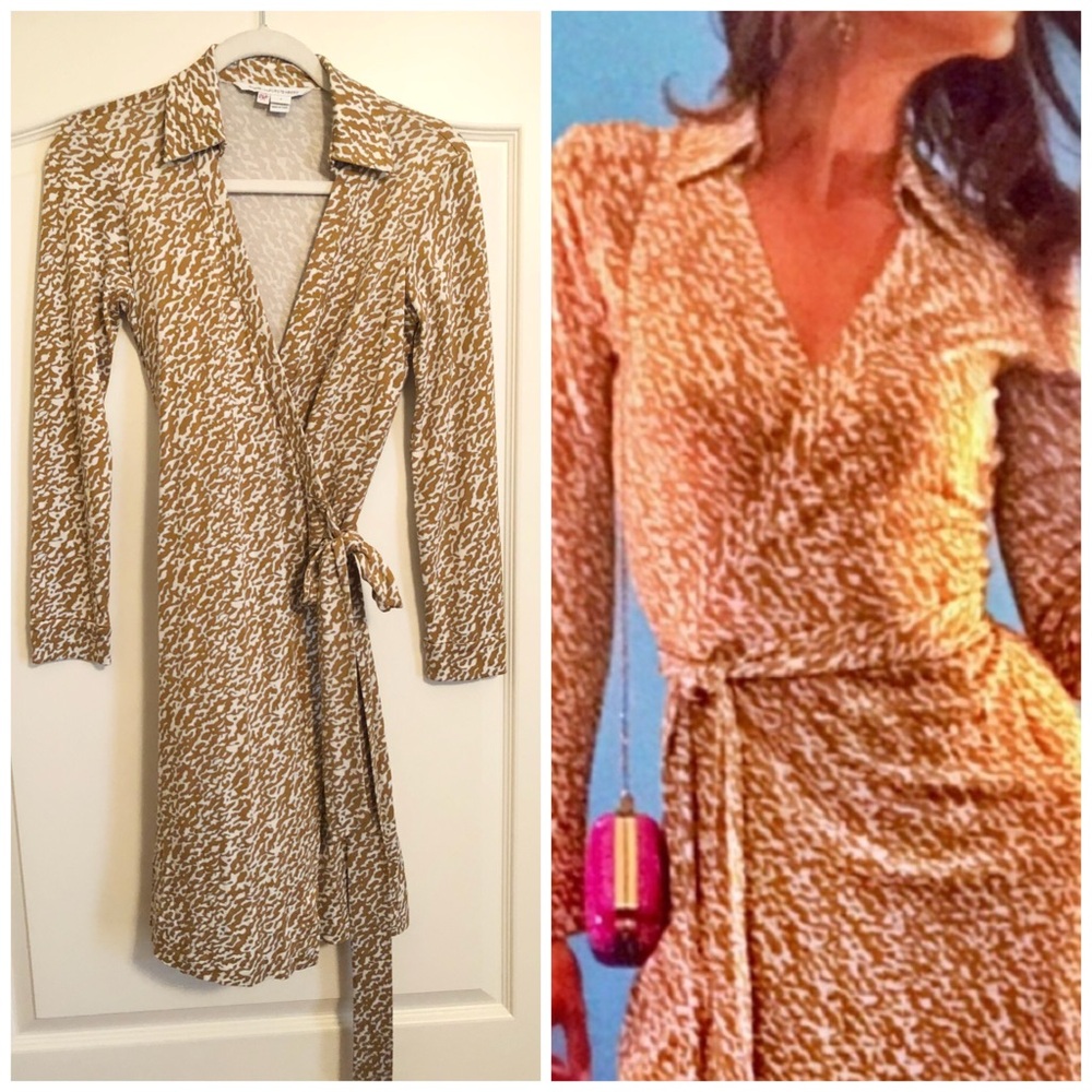 Diane Von Furstenberg DVF New Jeanne Two Silk Jersey Wrap Dress 1974 Vtg Print